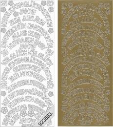 Sticker - Rundschriften gro - gold - 426
