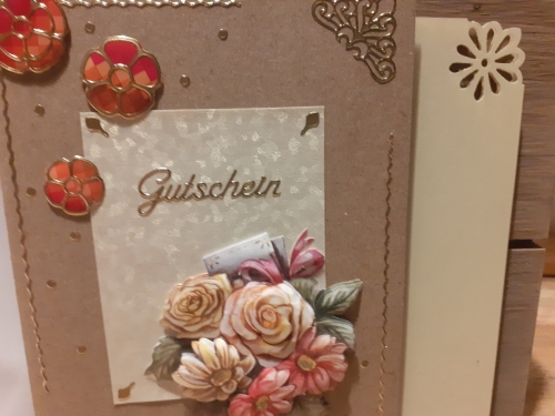 3D-Karte zum Geschenk-Gutschein - Gutschein mit Blumen - Nr.14