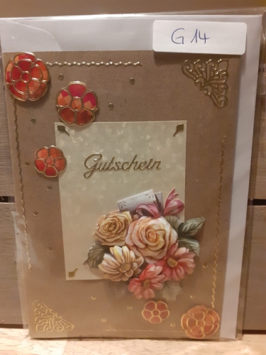 3D-Karte zum Geschenk-Gutschein - Gutschein mit Blumen - Nr.14