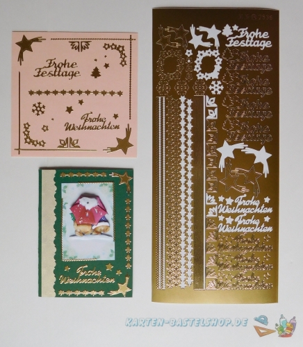 Kombi-Sticker - Frohe Festtage - gold - 2836