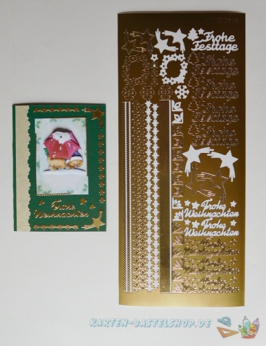 Kombi-Sticker - Frohe Festtage - gold - 2836