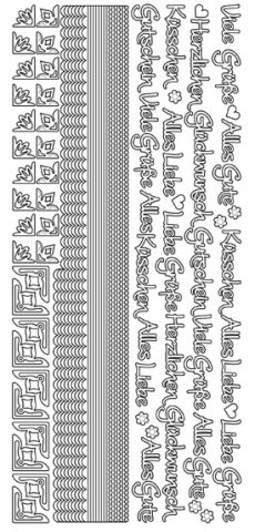 Kombi-Sticker - Verschiedene Texte - silber - 2616