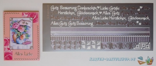 Kombi-Sticker - Gute Besserung - silber - 2620