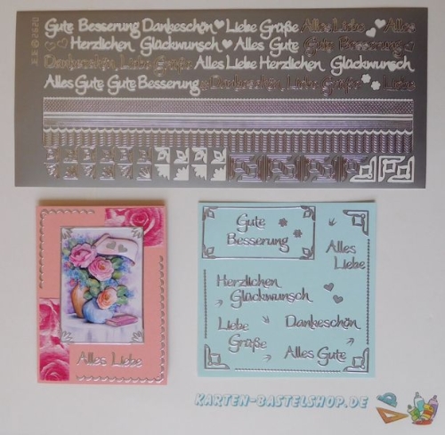 Kombi-Sticker - Gute Besserung - silber - 2620