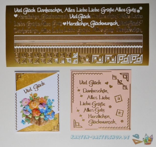 Kombi-Sticker - Viel Glck - gold - 2618