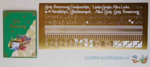Kombi-Sticker - Gute Besserung - gold - 2620