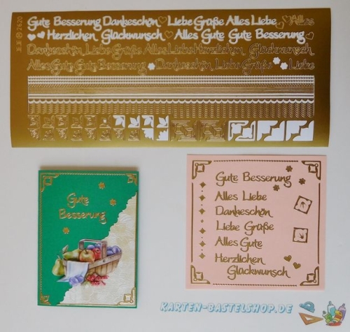 Kombi-Sticker - Gute Besserung - gold - 2620