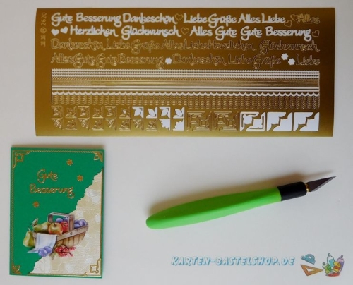 Kombi-Sticker - Gute Besserung - gold - 2620