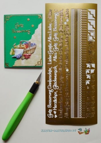 Kombi-Sticker - Gute Besserung - gold - 2620
