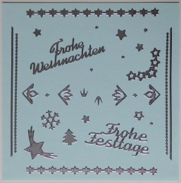 Kombi-Sticker - Frohe Festtage - silber - 2836
