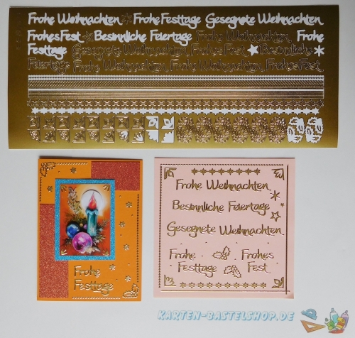 Kombi-Sticker - Frohe Weihnachten - gold - 2973