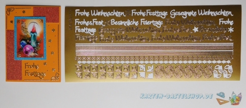 Kombi-Sticker - Frohe Weihnachten - gold - 2973