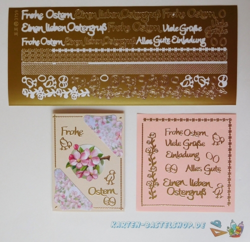 Kombi-Sticker - Frohe Ostern - gold - 3159