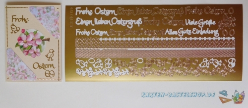 Kombi-Sticker - Frohe Ostern - gold - 3159