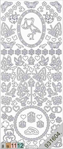 Sticker - Baby - silber - 885