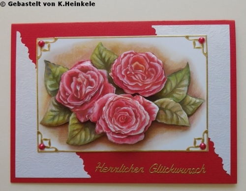 Bastelpapier-Set Kleine Rosen wei von LeSuh