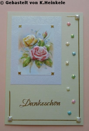 Bastelpapier-Set Kleine Rosen wei von LeSuh