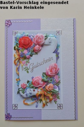 Bastelpapier-Set Kleine Rosen wei von LeSuh