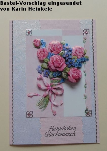 Bastelpapier-Set Kleine Rosen wei von LeSuh