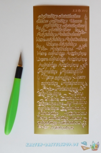Sticker - Aufrichtige Anteilnahme - gold - 3512