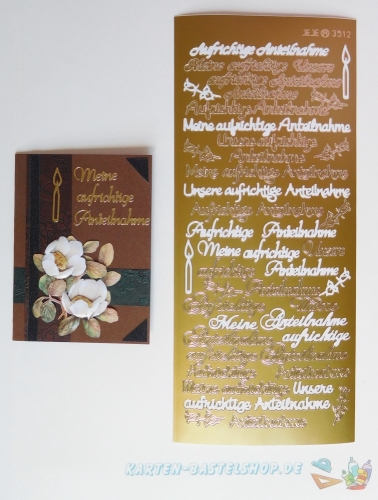 Sticker - Aufrichtige Anteilnahme - gold - 3512