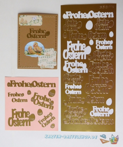 Sticker - Frohe Ostern - gold - 1775
