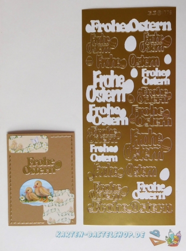 Sticker - Frohe Ostern - gold - 1775