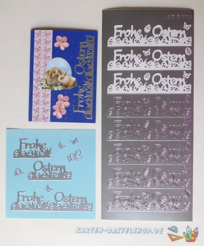 Sticker - Frohe Ostern - silber - 3369