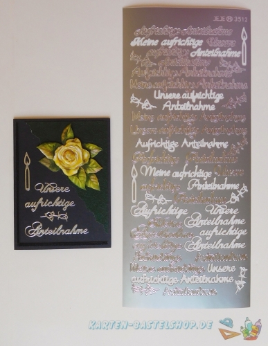 Sticker - Aufrichtige Anteilnahme - silber - 3512