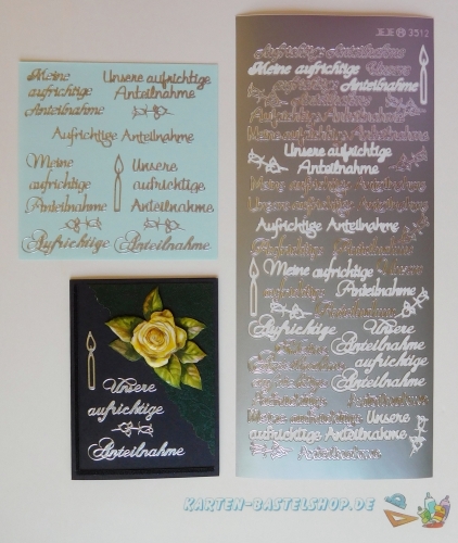 Sticker - Aufrichtige Anteilnahme - silber - 3512
