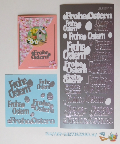 Sticker - Frohe Ostern - silber - 1775