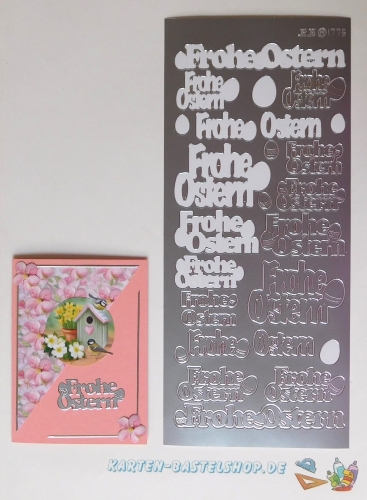 Sticker - Frohe Ostern - silber - 1775