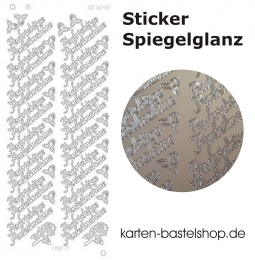 Platin-Sticker (Spiegelglanz) - Aufrichtige Anteilnahme - silber - 3040