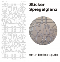 Platin-Sticker (Spiegelglanz) - Babysachen - silber - 3087