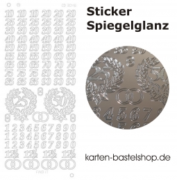 Platin-Sticker (Spiegelglanz) - Jubilum - silber - 3048