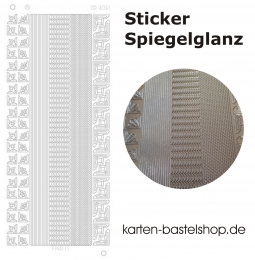 Platin-Sticker (Spiegelglanz) - Ecken und Rnder - silber - 3061