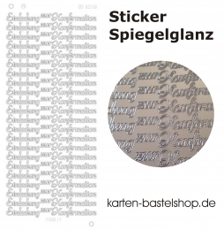 Platin-Sticker (Spiegelglanz) - Einladung zur Konfirmation - silber - 3033