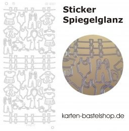 Platin-Sticker (Spiegelglanz) - Babysachen - gold - 3087