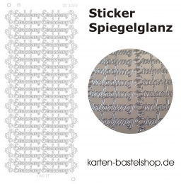 Platin-Sticker (Spiegelglanz) - Einladung - silber - 3022
