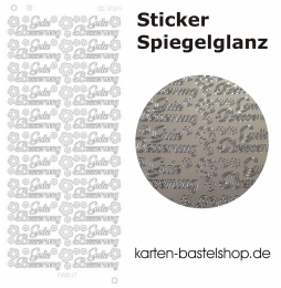 Platin-Sticker (Spiegelglanz) - Gute Besserung - silber - 3024