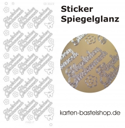 Platin-Sticker (Spiegelglanz) - Herzlichen Glckwunsch - gold - 3023