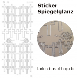 Platin-Sticker (Spiegelglanz) - Kreuze - silber - 3086