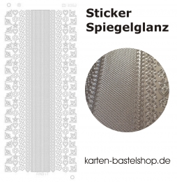 Platin-Sticker (Spiegelglanz) - Ecken und Rnder - silber - 3062