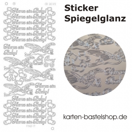 Platin-Sticker (Spiegelglanz) - Hurra ein Baby! - silber - 3039