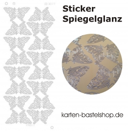 Platin-Sticker (Spiegelglanz) - Schmetterlinge gro - gold - 3077