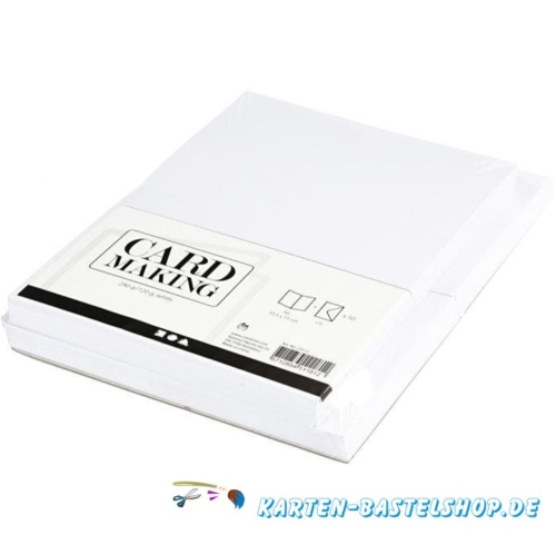 50 Doppelkarten A6 + 50 Umschlge im Set - wei (Card Making)