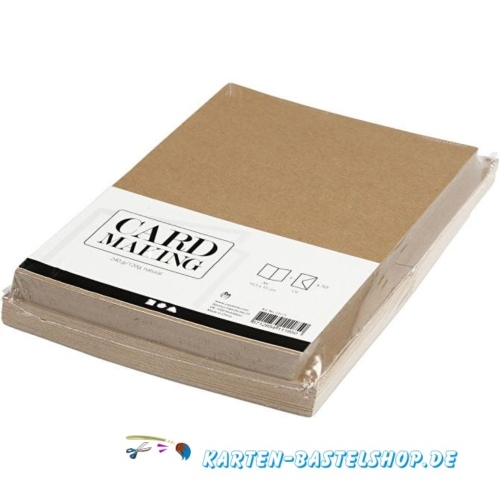 50 Doppelkarten A6 + 50 Umschlge im Set - natur (Card Making)