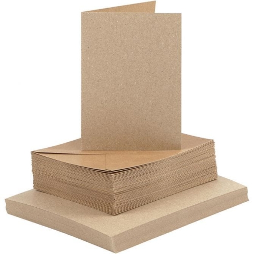 50 Doppelkarten A6 + 50 Umschlge im Set - natur (Card Making)
