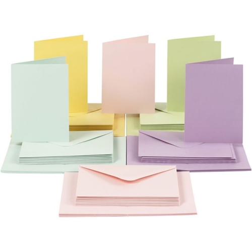 50 Doppelkarten A6 + 50 Umschlge im Set -pastell (Card Making)
