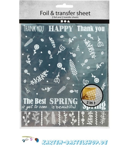 Dekofolien-Set 6 - Frhling & Bordren - hellblau / silber